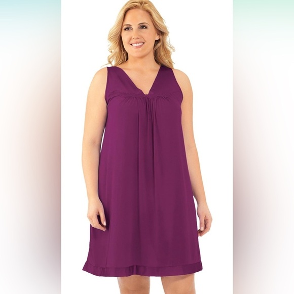 Exquisite Form Womens Purple Nylon Nightgown Size XL NEW - Picture 1 of 6